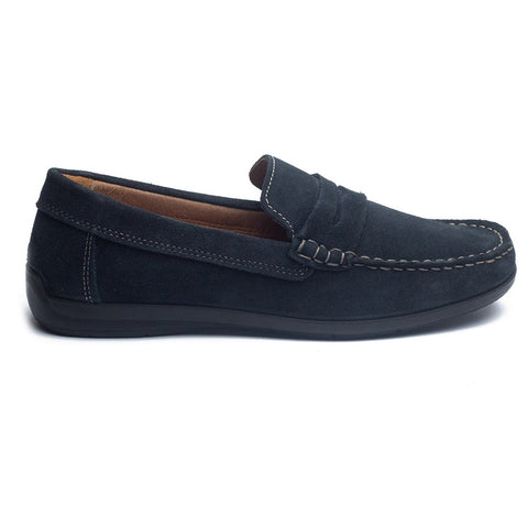 Italian Men Dark Blue Chamois Espadrilles #4050