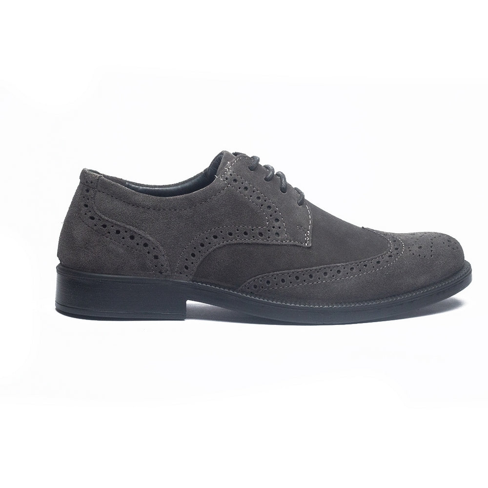 Italian Men Grey Chamois Shoes #4095