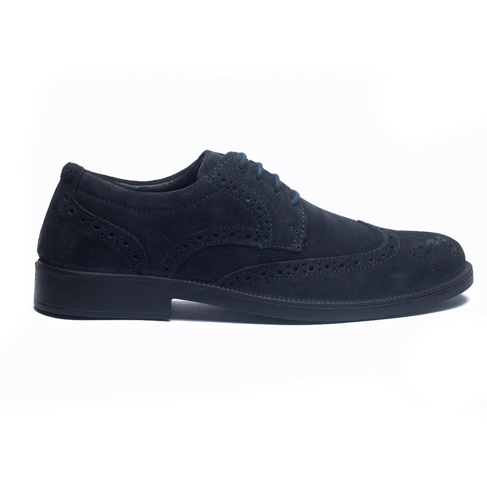 Italian Men Navy Chamois Shoes #4096