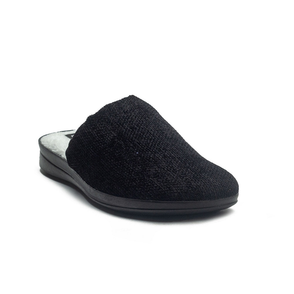Men Black Cloth Slipper #4112
