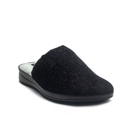 Men Black Cloth Slipper #4112