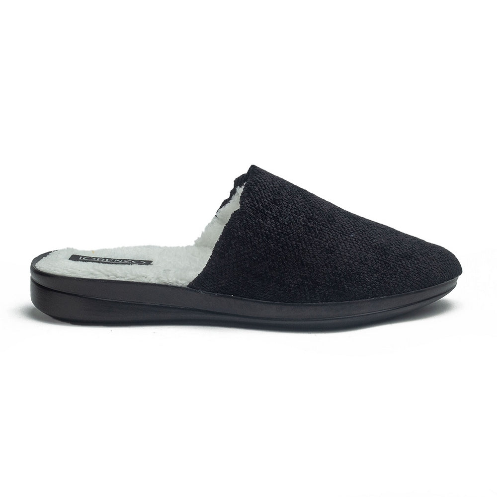 Men Black Cloth Slipper #4112