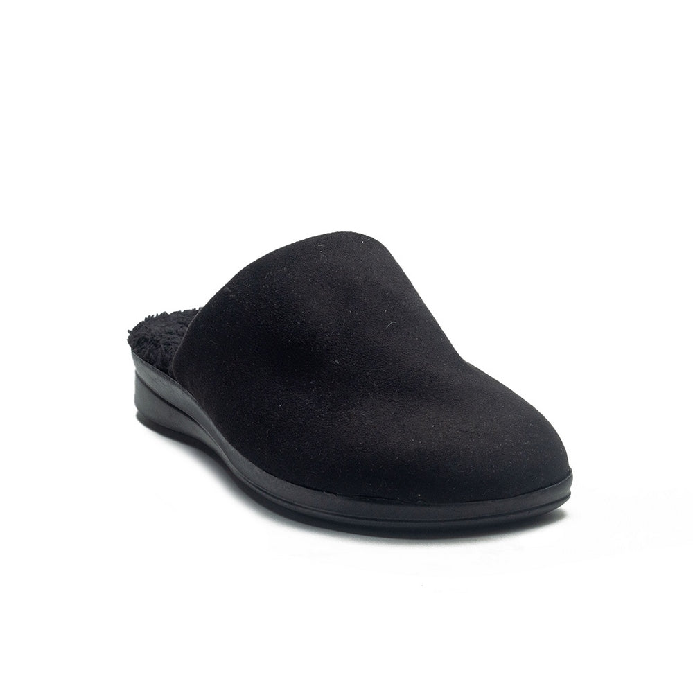 Men Black Velvet Slipper #4118