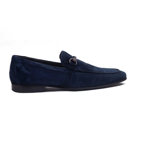 Italian Men Navy Chamois Shoes #4162