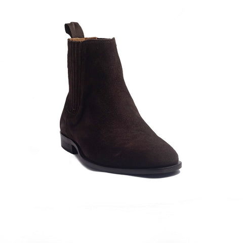 Italian Men Brown Chamois Half Boot #4167