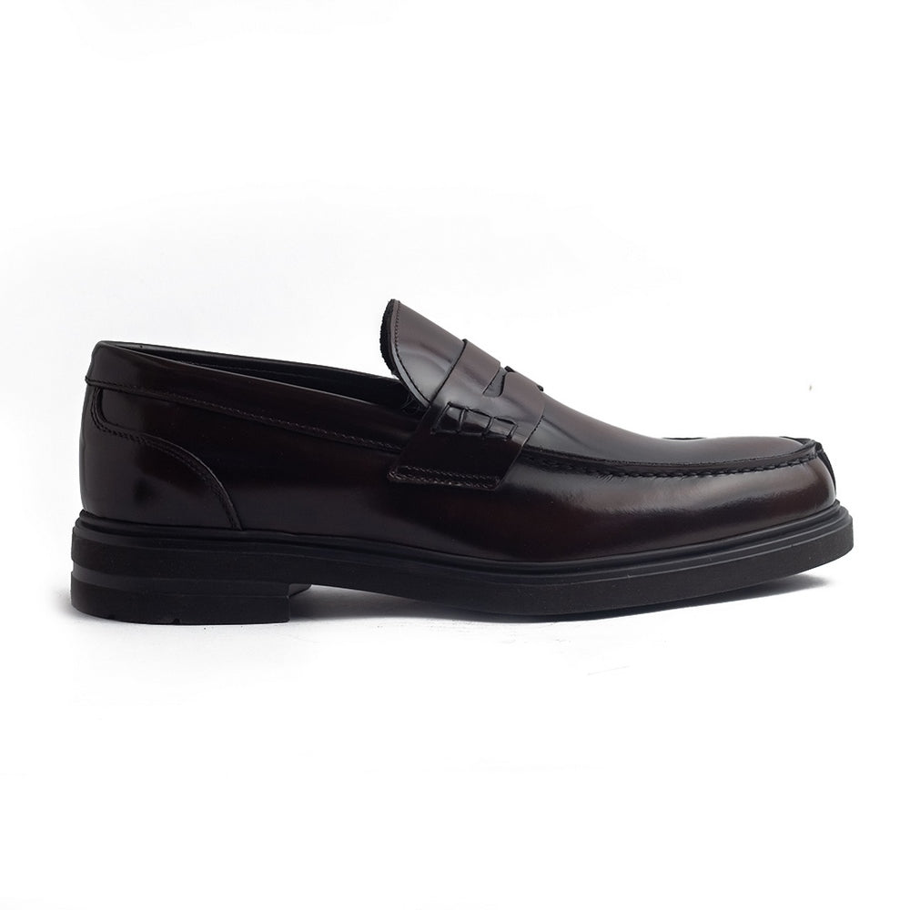 Italian Men Brown Vernis Leather Shoes #4200