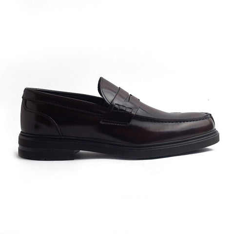 Italian Men Brown Vernis Leather Shoes #4200