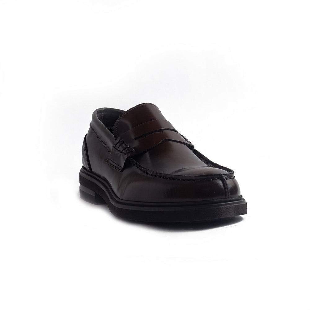 Italian Men Brown Vernis Leather Shoes #4200