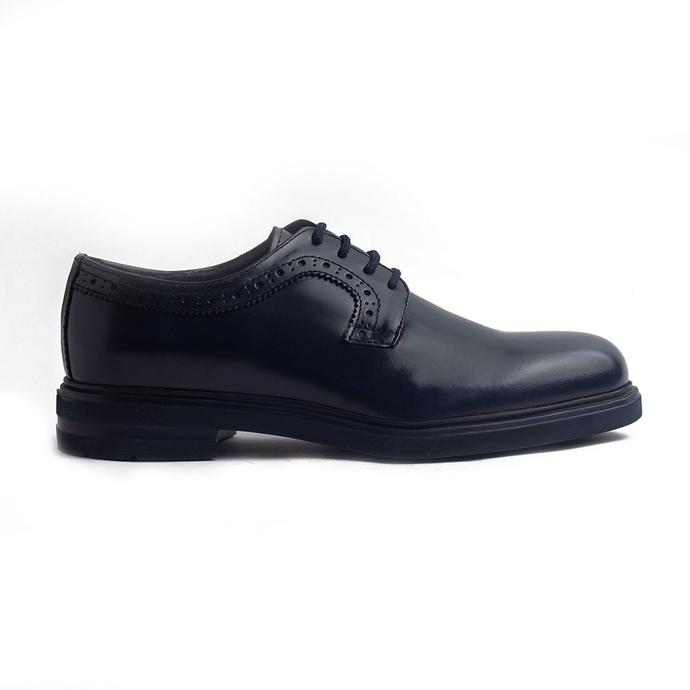 Italian Men Navy Vernis Leather Shoes #4207