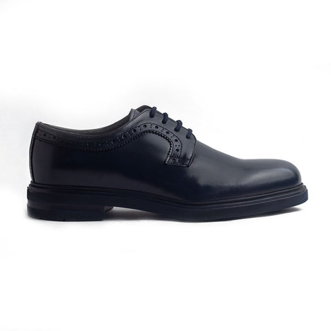 Italian Men Navy Vernis Leather Shoes #4207