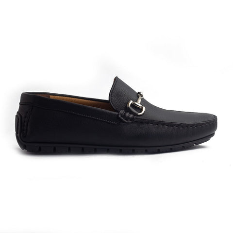 Italian Men Black Leather Espadrilles #4209