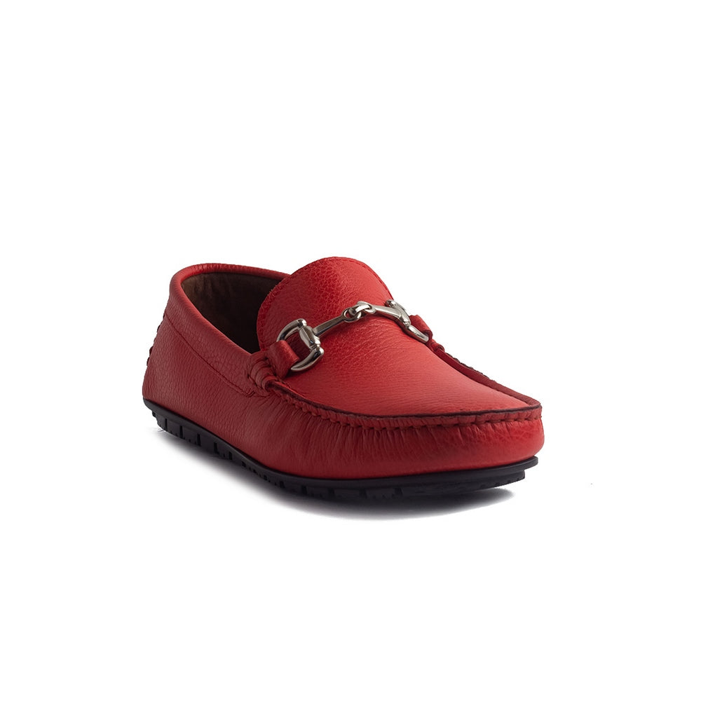 Italian Men Red Leather Espadrilles #4210