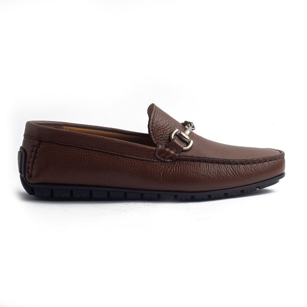 Italian Men Brown Leather Espadrilles #4214