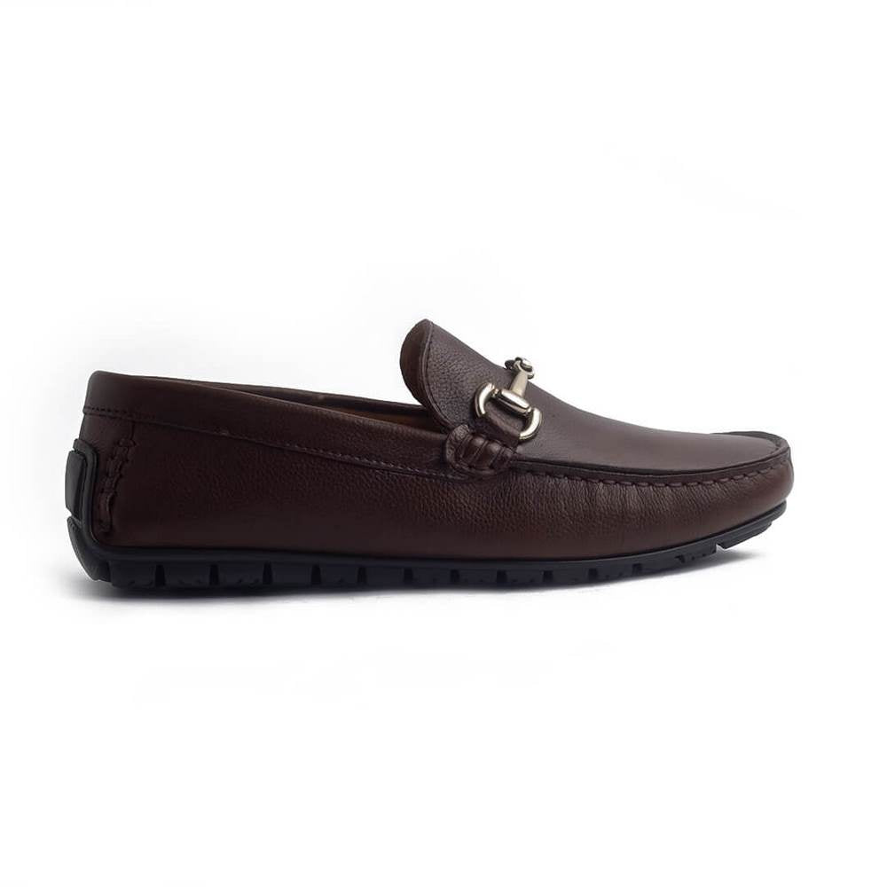 Italian Men Brown Leather Espadrilles #4216