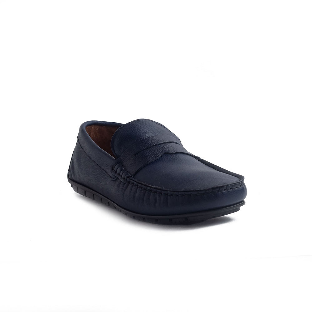 Italian Men Dark Blue Leather Espadrilles #4223