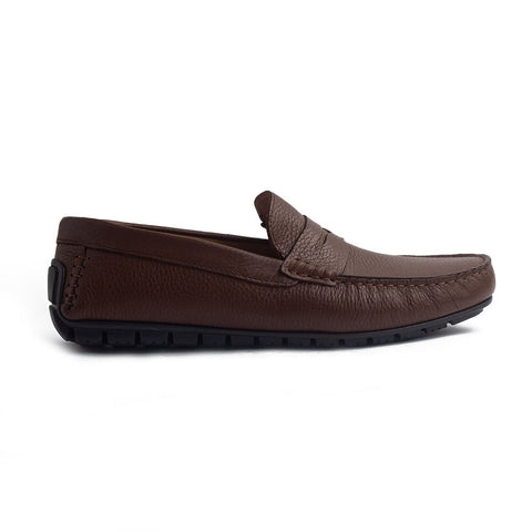 Italian Men Brown Leather Espadrilles #4224