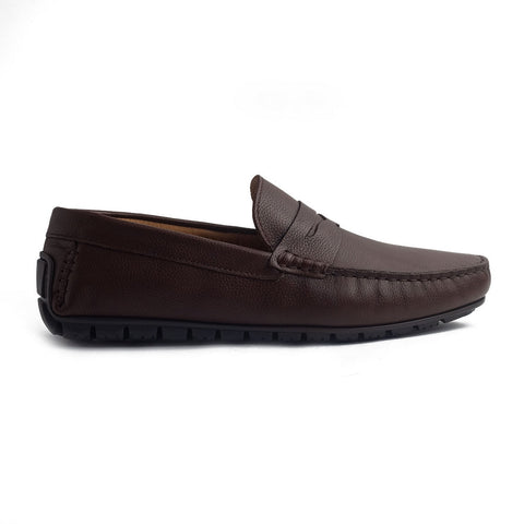 Italian Men Brown Leather Espadrilles #4227