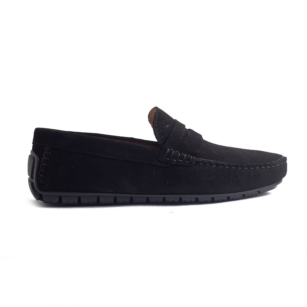 Italian Men Black Chamois Espadrilles #4228