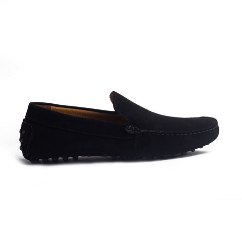 Italian Men Black Chamois Espadrilles #4237