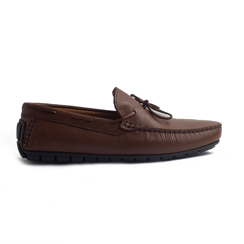 Italian Men Brown Leather Espadrilles #4239