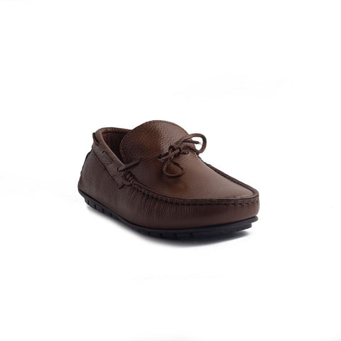 Italian Men Brown Leather Espadrilles #4239