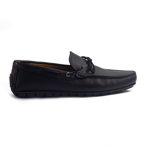 Italian Men Black Leather Espadrilles #4240