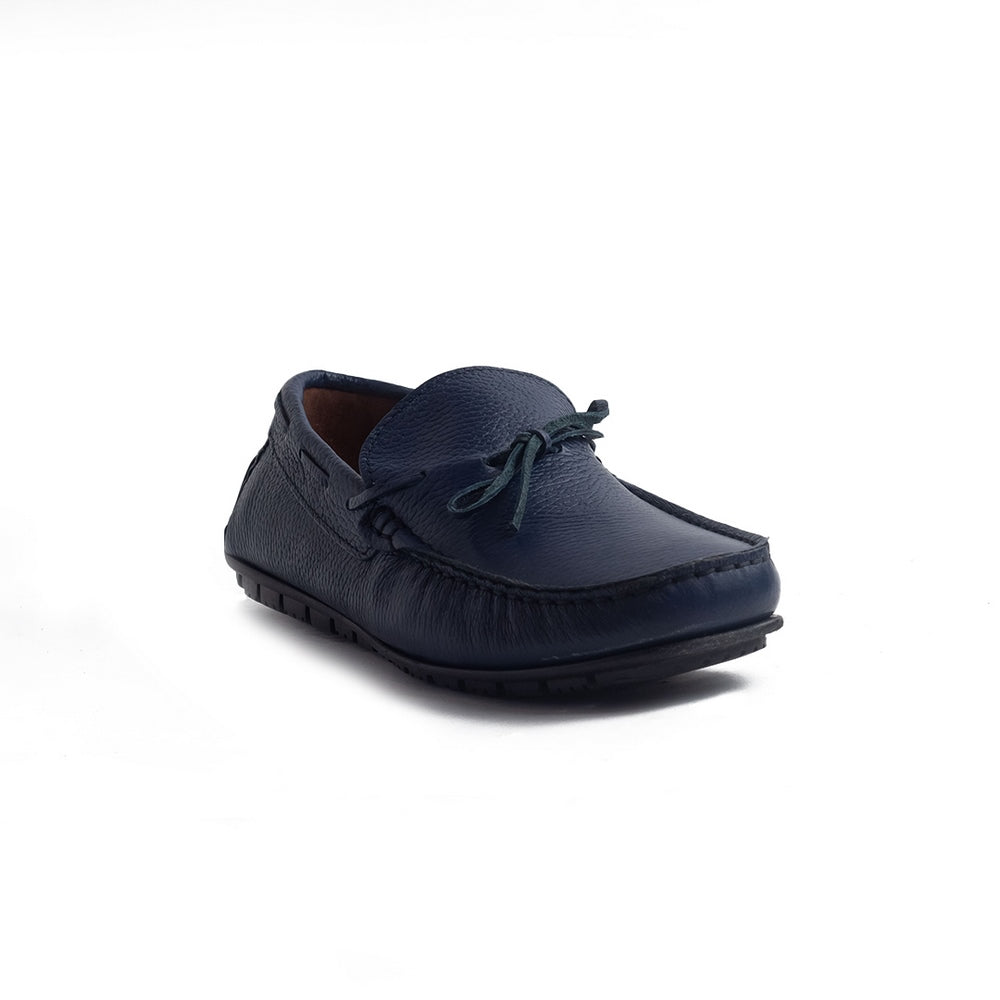 Italian Men Dark Blue Leather Espadrilles #4241