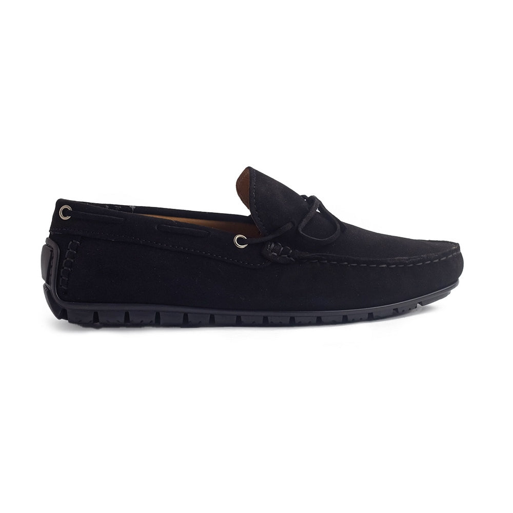 Italian Men Black Chamois Espadrilles #4243