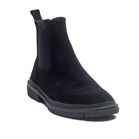 Men Black Chamois Half Boot #4253