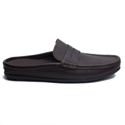 Men Brown Leather Espadrilles #4280