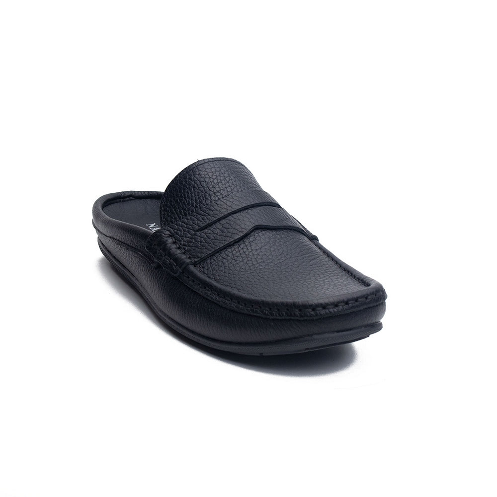Men Black Leather Espadrilles #4281