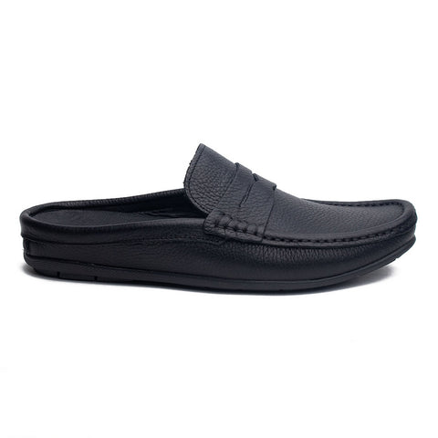 Men Black Leather Espadrilles #4281