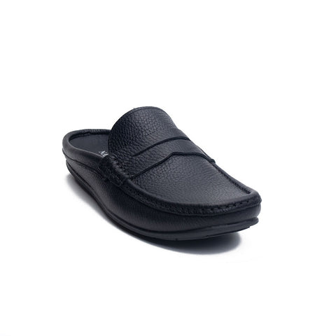 Men Black Leather Espadrilles #4281
