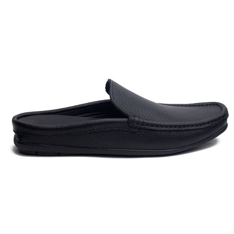 Men Black Leather Espadrilles #4287