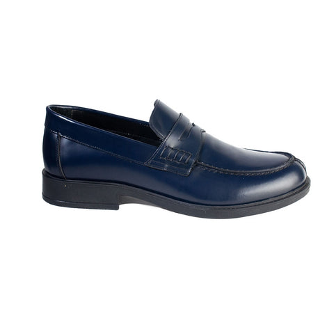 Men Navy Leather Shoes #4299