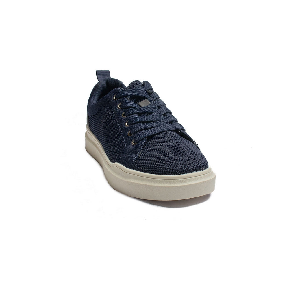 Europeon Union Men Navy Leather * Cloth Shoes #4307