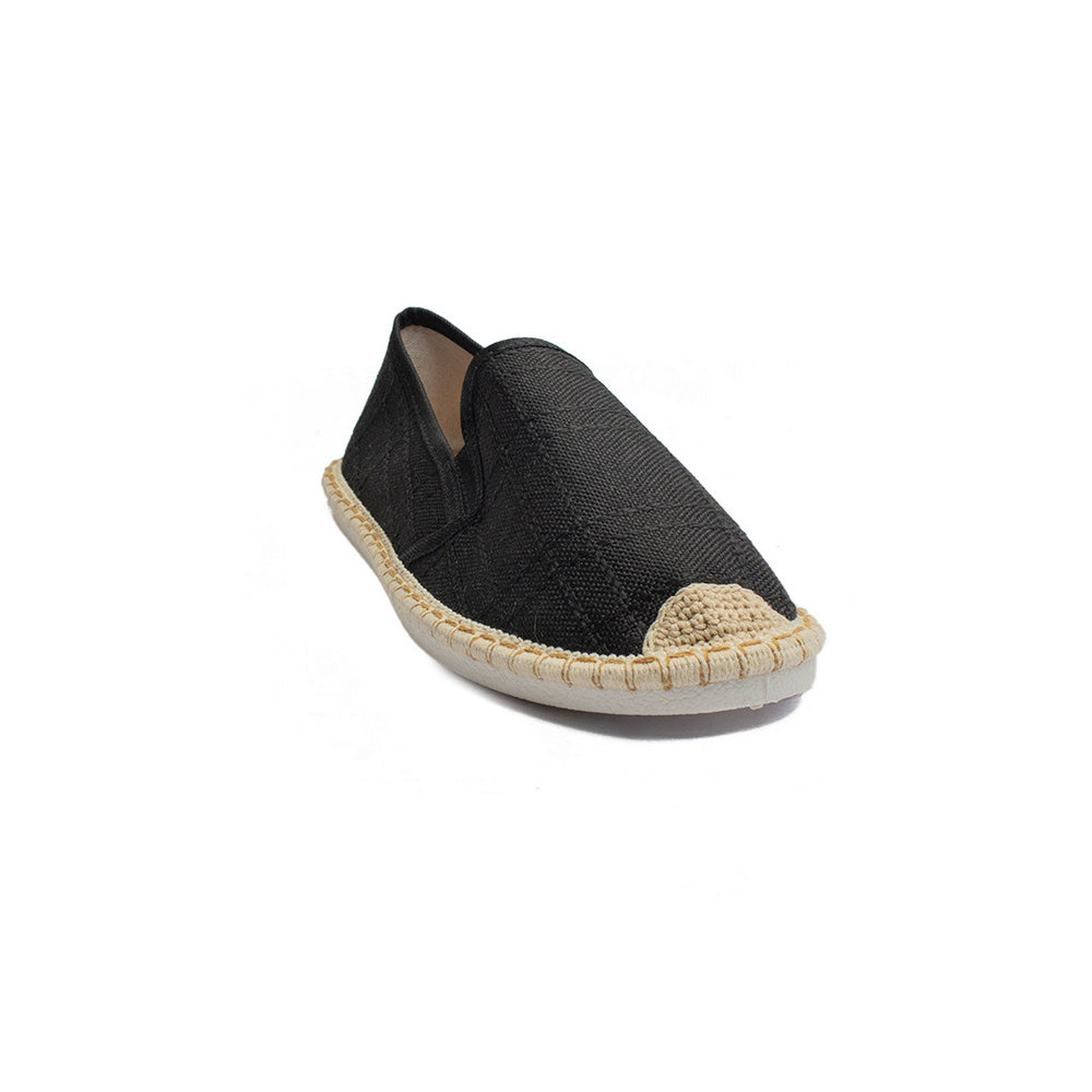 Europeon Union Men Black Cloth Espadrilles #4322