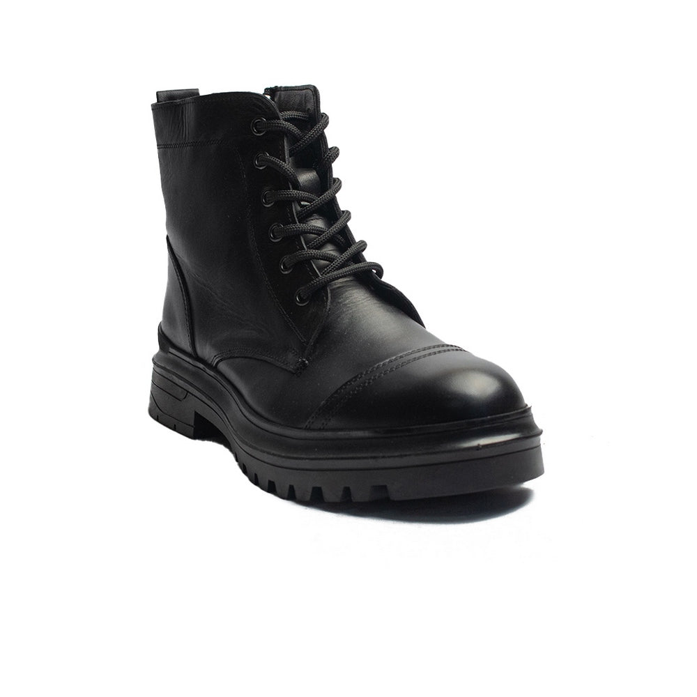 Turkish Men Black Leather Half Boot #4355