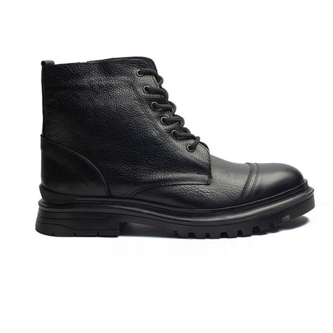 Turkish Men Black Leather Half Boot #4356