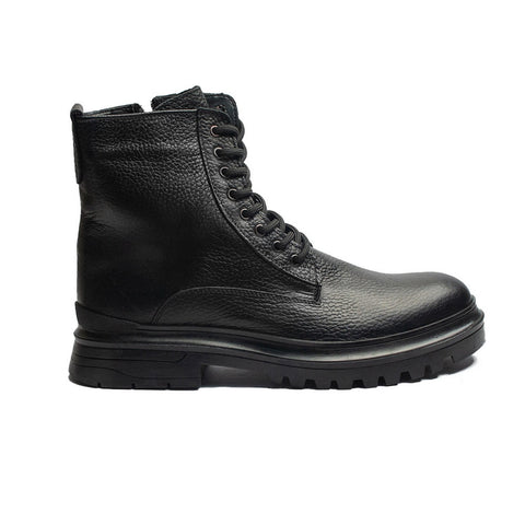 Turkish Men Black Leather Half Boot #4358