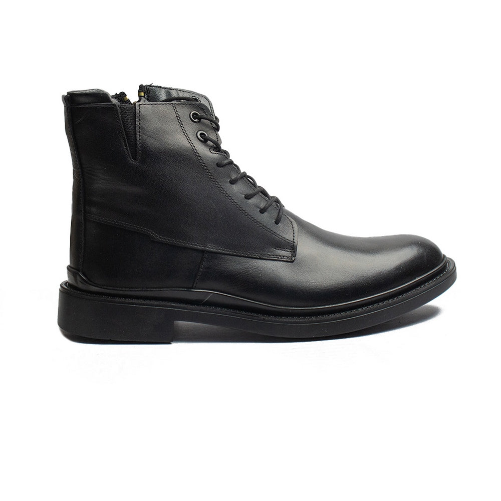 Turkish Men Black Leather Half Boot #4360