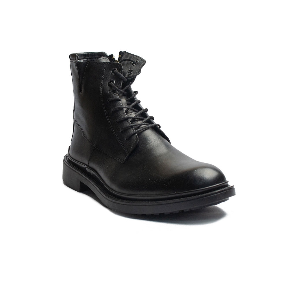 Turkish Men Black Leather Half Boot #4360