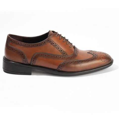 Men Brown Leather Shoes #4382