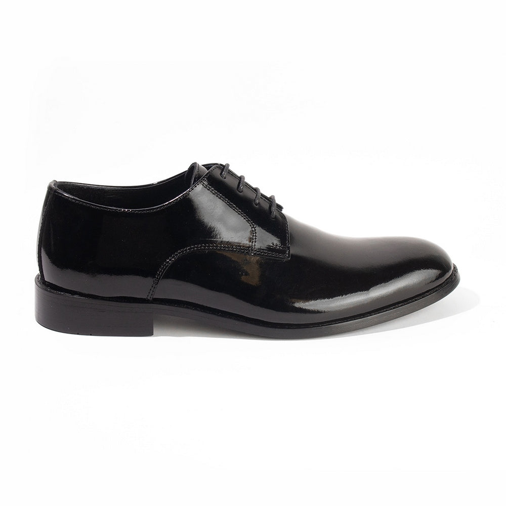 Men Black Vernis Leather Shoes #4394