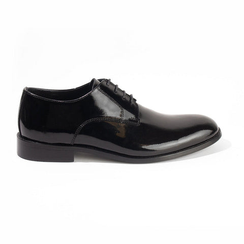 Men Black Vernis Leather Shoes #4394
