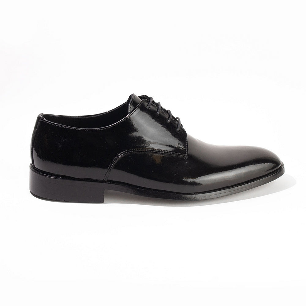 Men Black Vernis Leather Shoes #4395