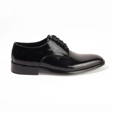 Men Black Vernis Leather Shoes #4395