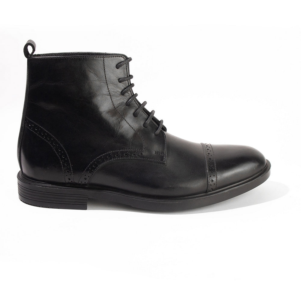 Men Black Leather Half Boot #4397