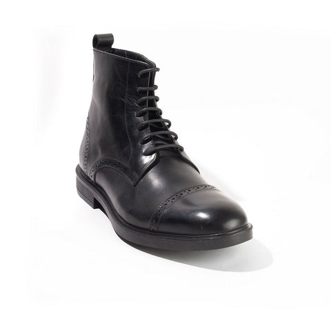 Men Black Leather Half Boot #4397