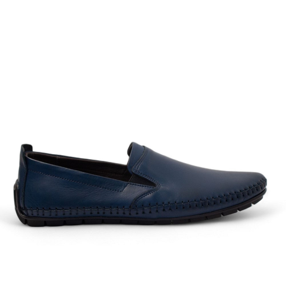 Men Navy Leather Shoes #4415